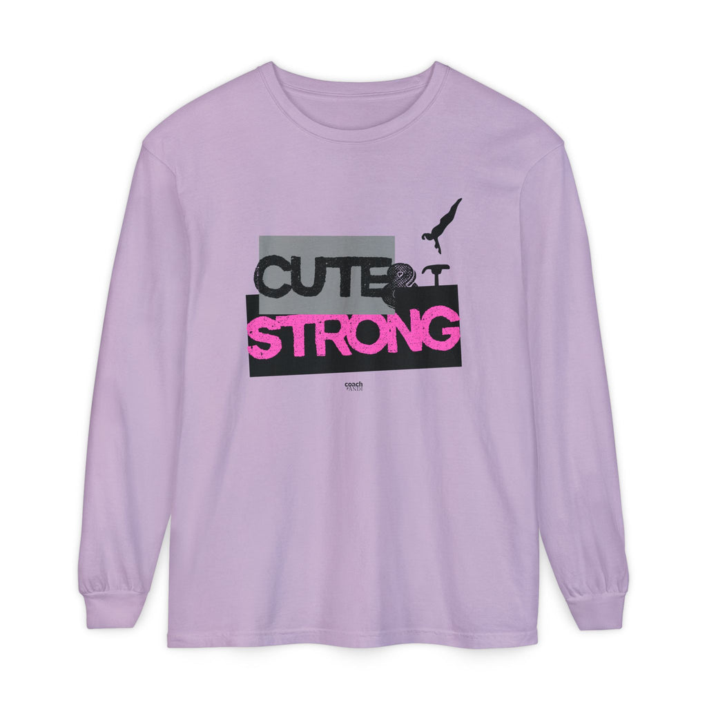 Cute & Strong - Pink/Black (Adult Long Sleeve Shirt)