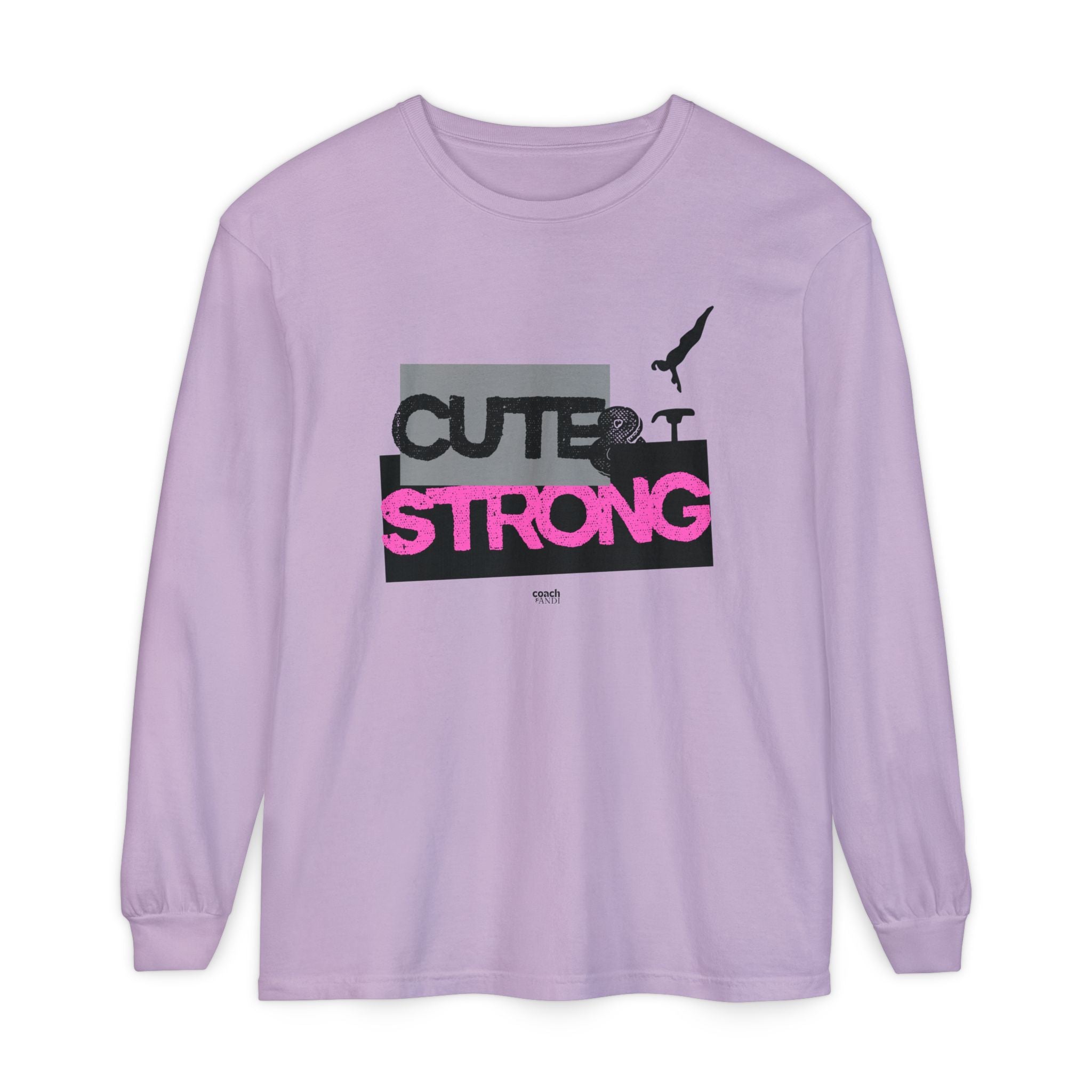 Cute & Strong - Pink/Black (Adult Long Sleeve Shirt)