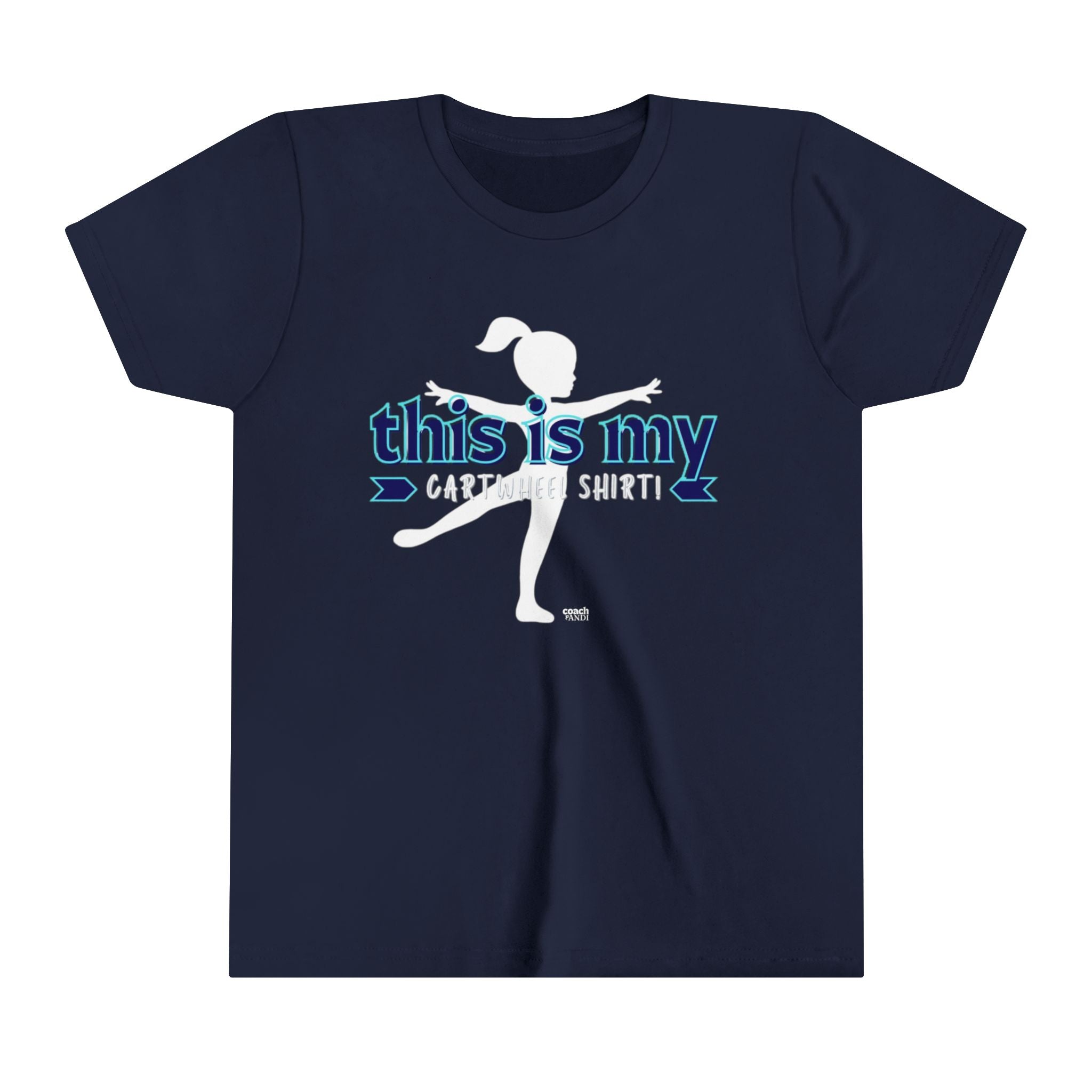 My Cartwheel Shirt-Navy/Turquoise (Youth Short Sleeve Tee)