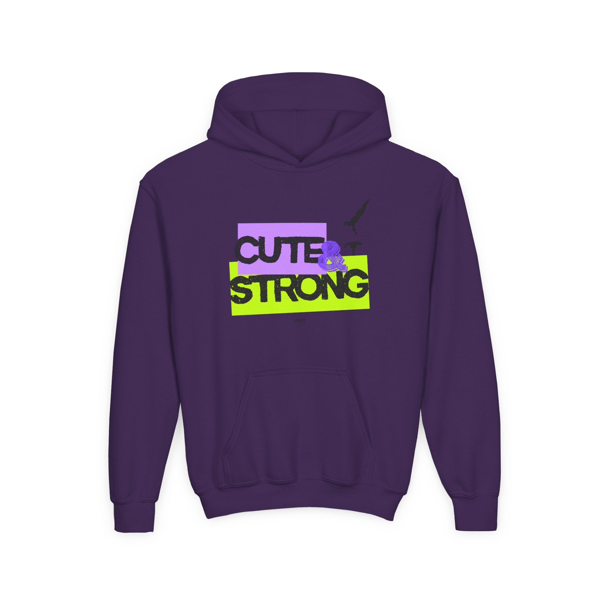 Cute & Strong Hoodie - Lavender/Lime (Youth)
