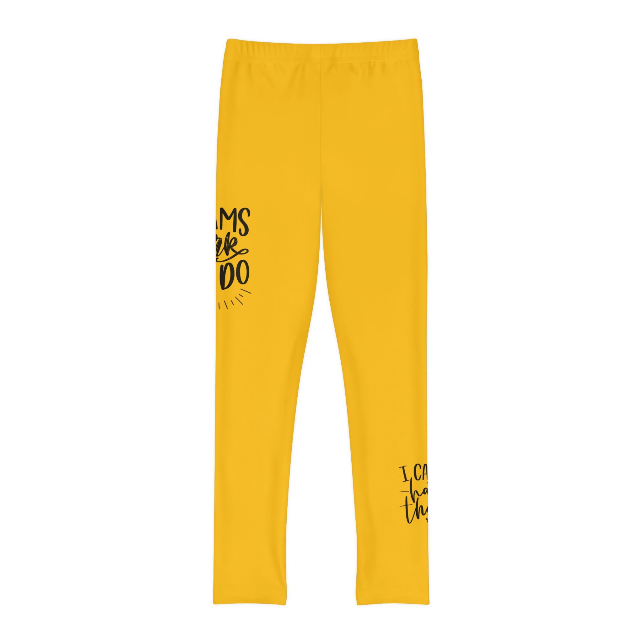 Dreams Dont Work Hard, You Do - Yellow (Youth Full-Length Leggings (AOP)
