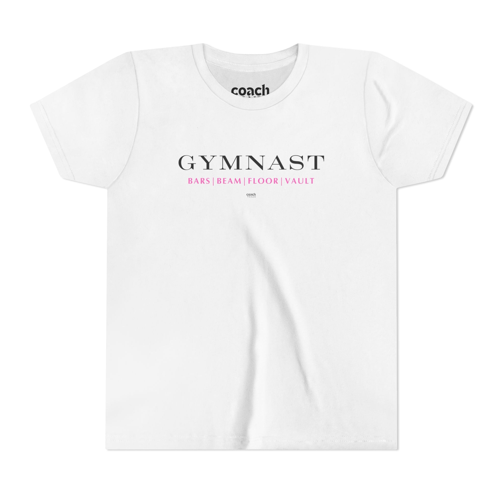GYMNAST (Bars Beam Floor Vault) Short Sleeve Tee - Pink (Youth)