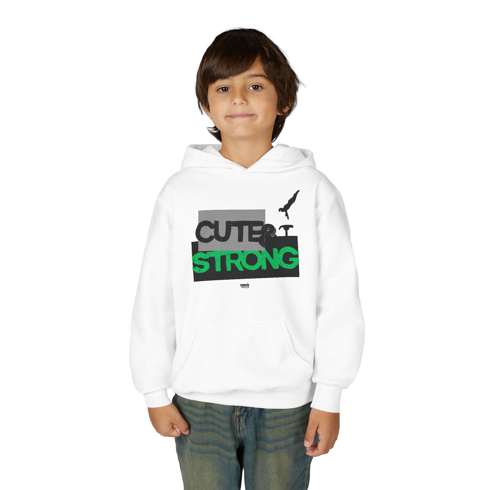 Cute & Strong Hoodie - Green/Black (Youth)