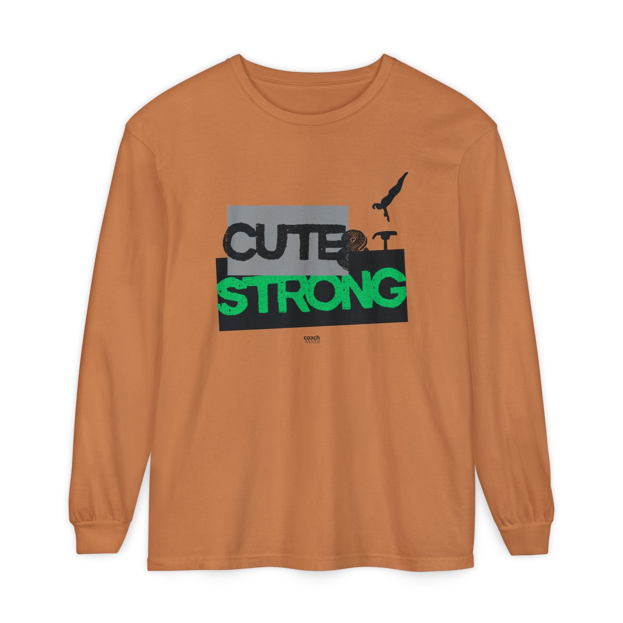 Cute & Strong - Green/Black (Adult Long Sleeve Shirt)