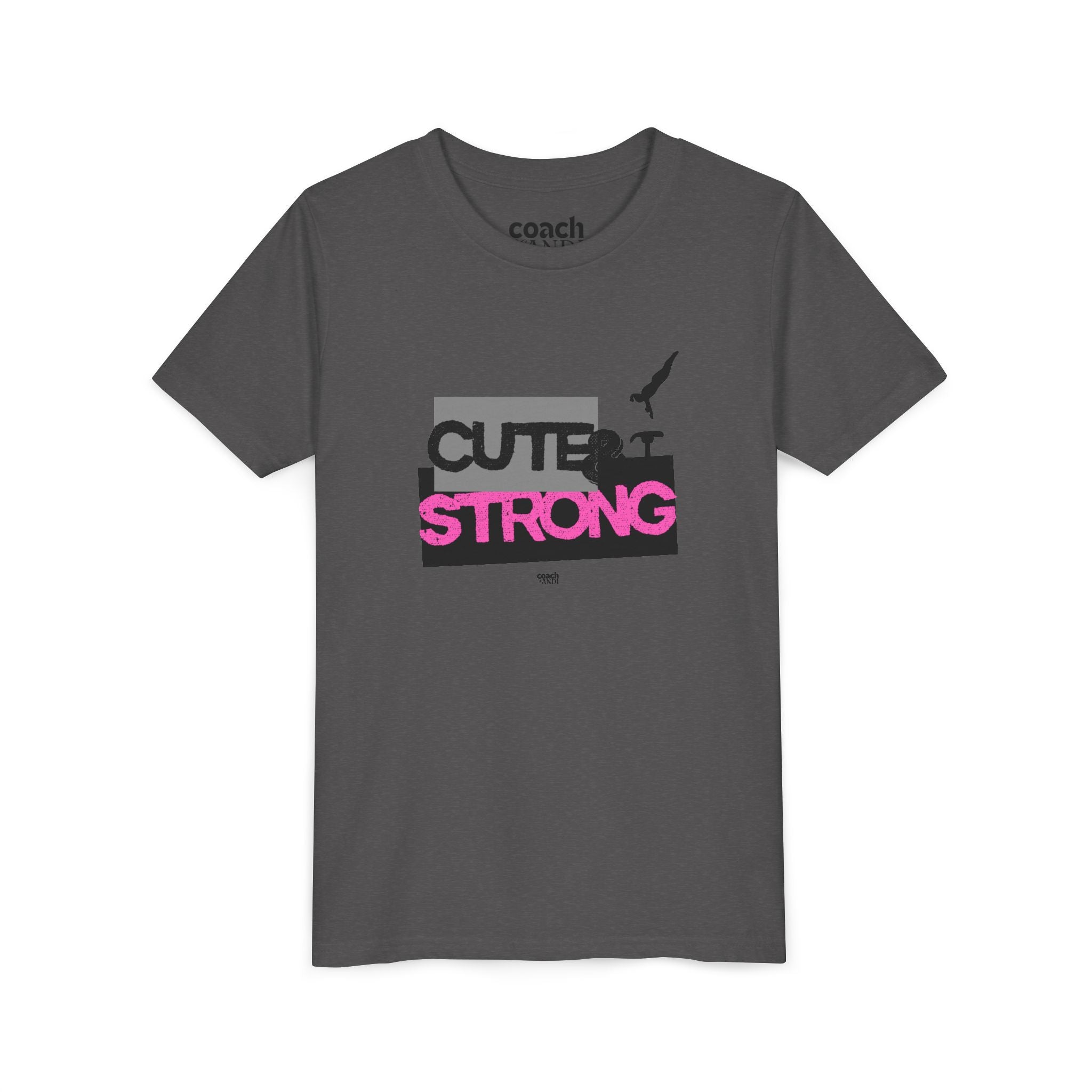 Cute & Strong Youth Short Sleeve Tee - Pink/Black