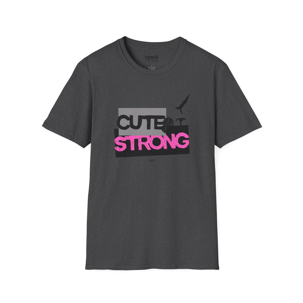Cute & Strong Tshirt - Pink/Black (Adult)