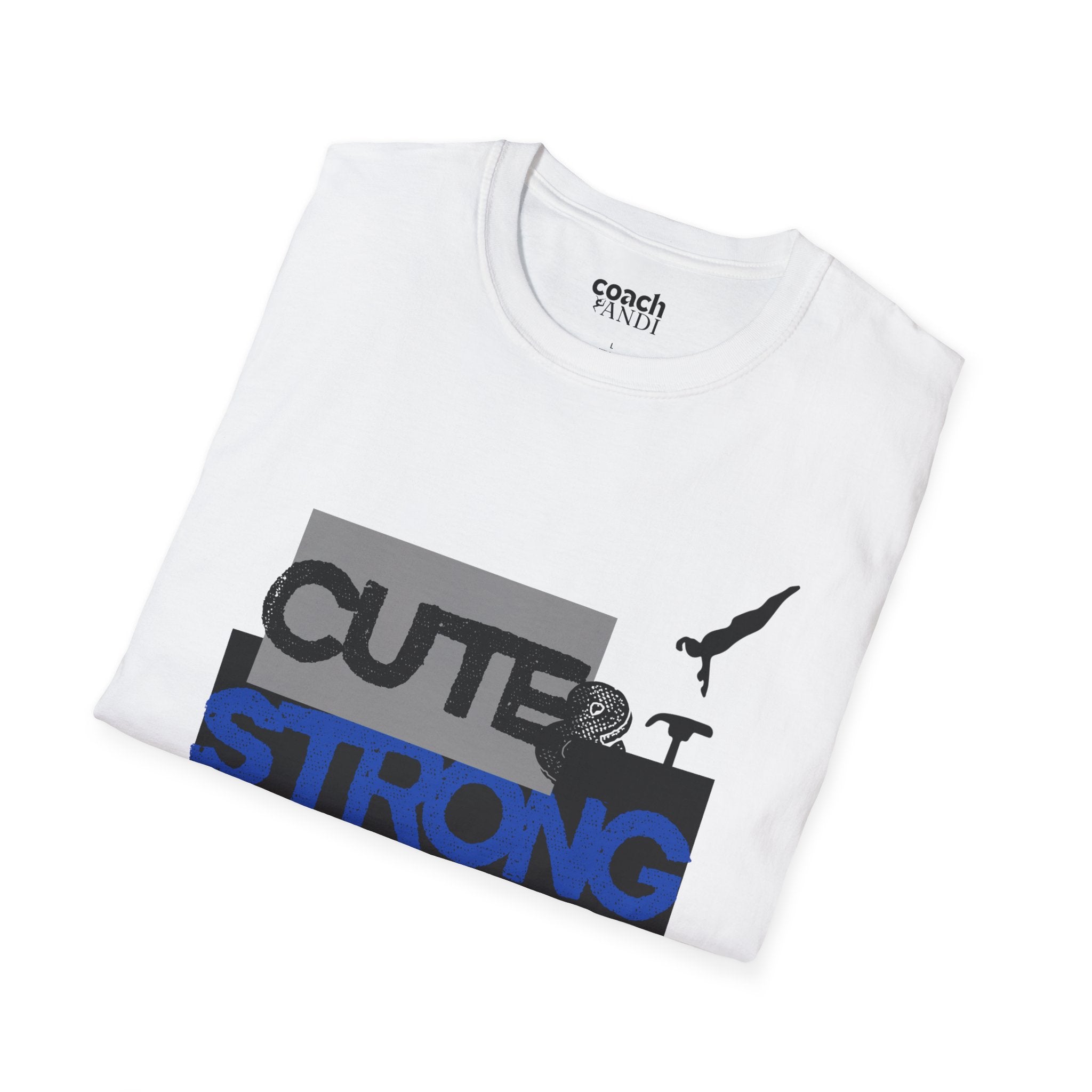 Cute & Strong Tshirt - Blue/Black (Adult)