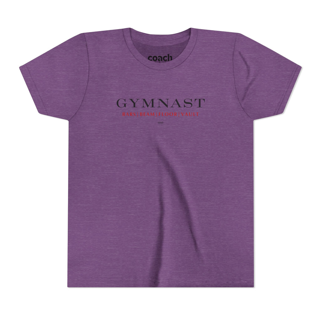 GYMNAST (Bars Beam Floor Vault) Short Sleeve Tee - Red (Youth)