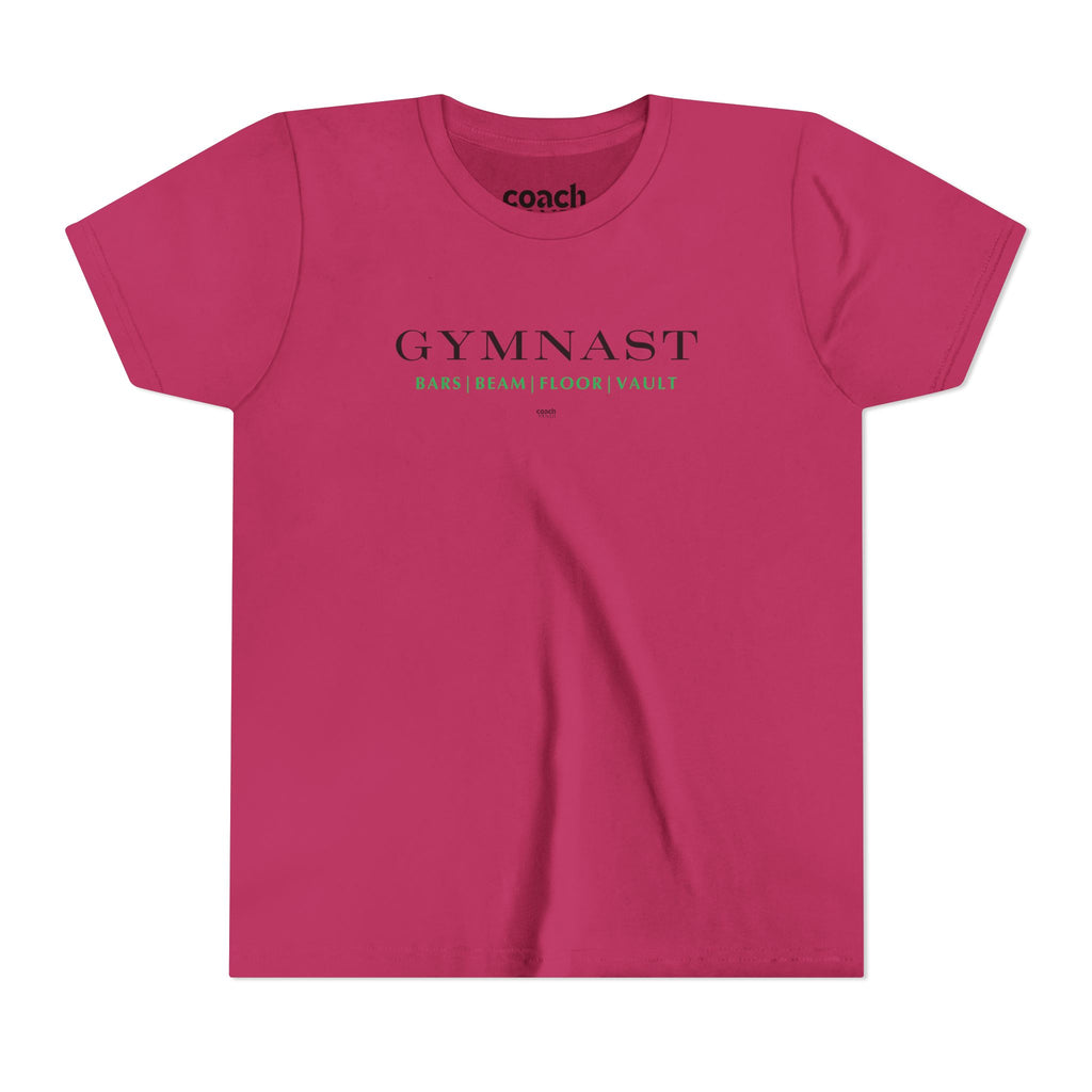 GYMNAST (Bars Beam Floor Vault) Short Sleeve Tee - Green (Youth)