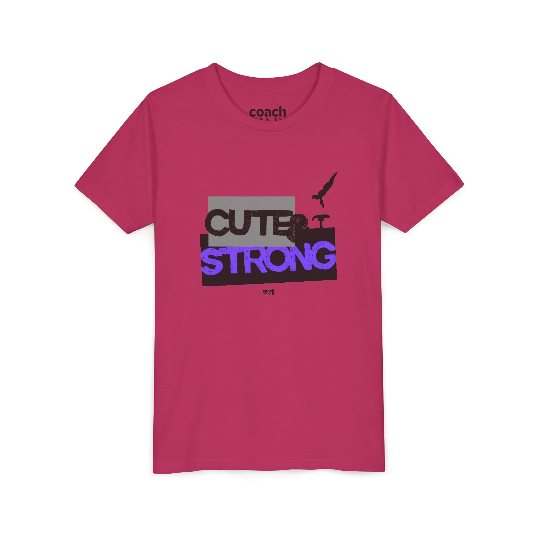 Cute & Strong Youth Short Sleeve Tee - Purple/Black