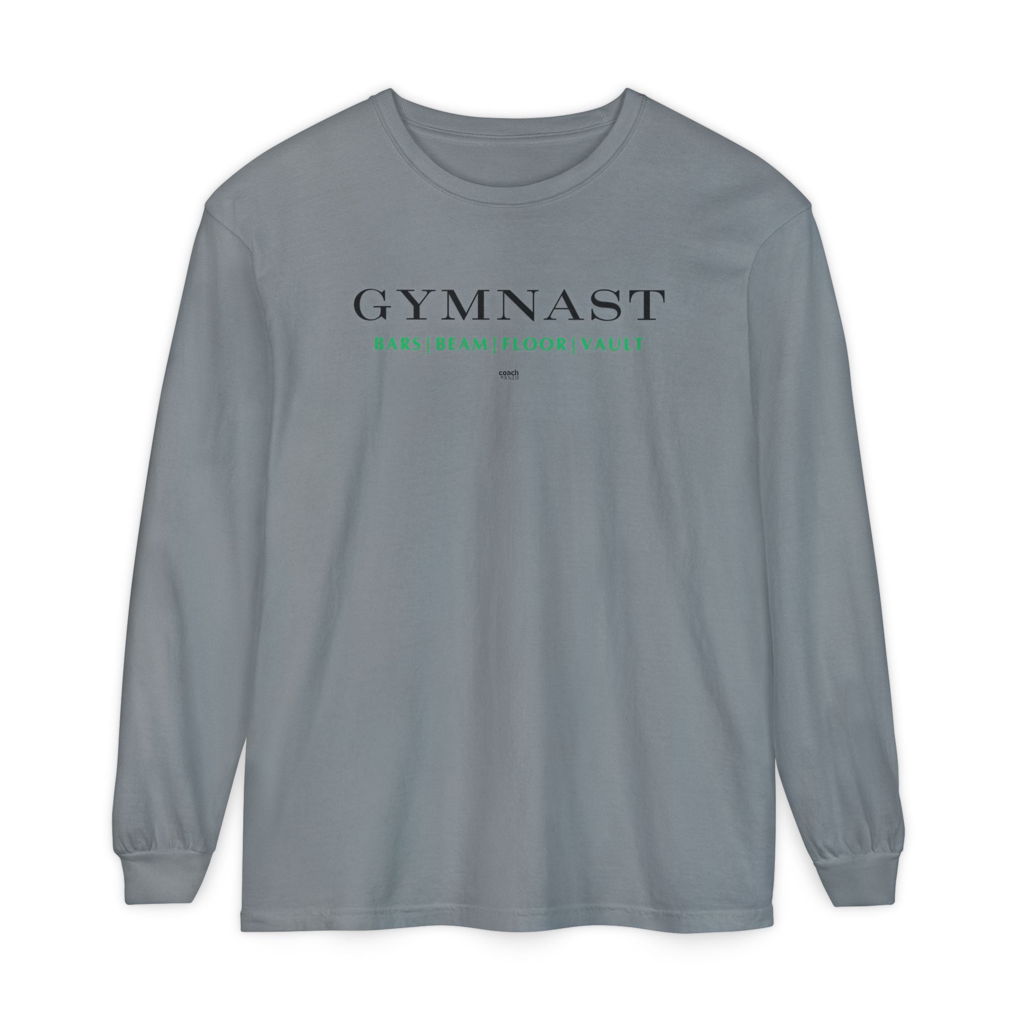 GYMNAST (Bars Beam Floor Vault) Long Sleeve Shirt - Green (Adult )