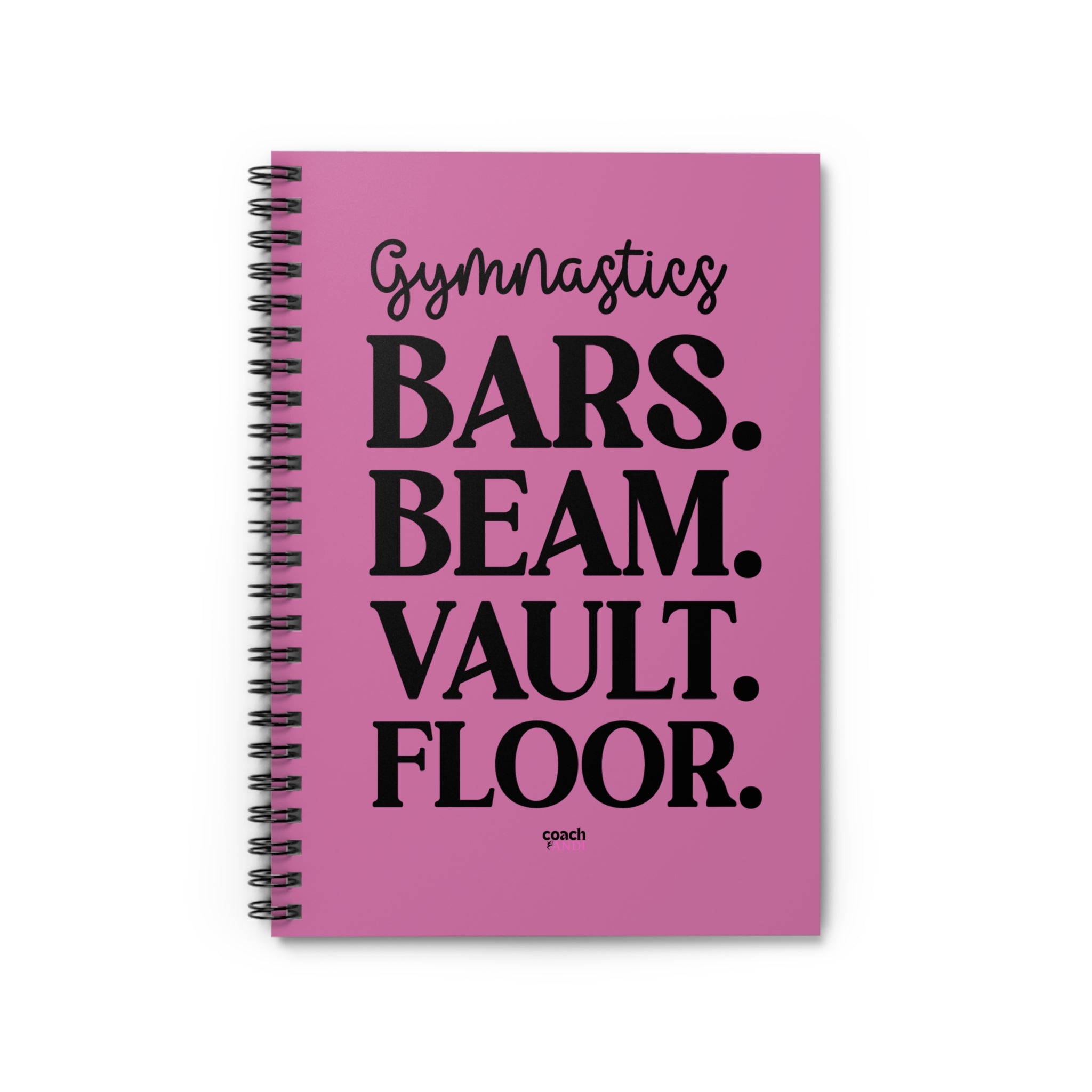 Gymnastics Events-Pink (Spiral Notebook - Ruled Line)