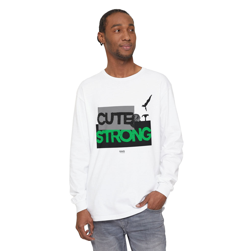 Cute & Strong - Green/Black (Adult Long Sleeve Shirt)