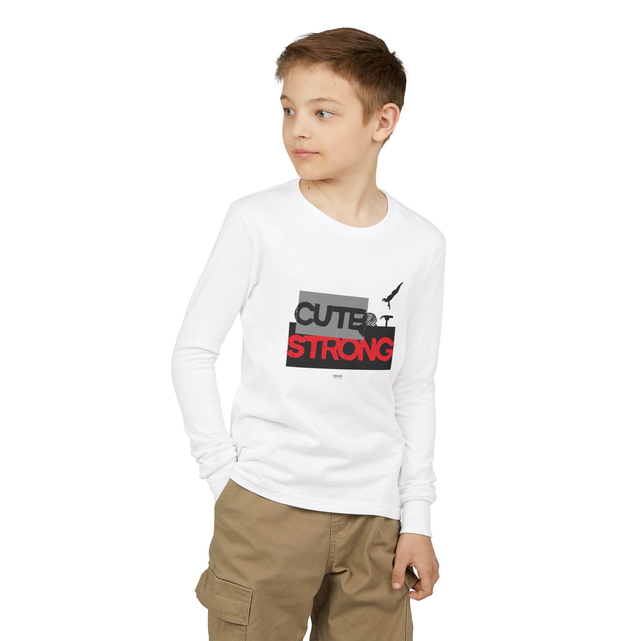 Cute & Strong Long Sleeve Shirt - Red/Black (Youth)