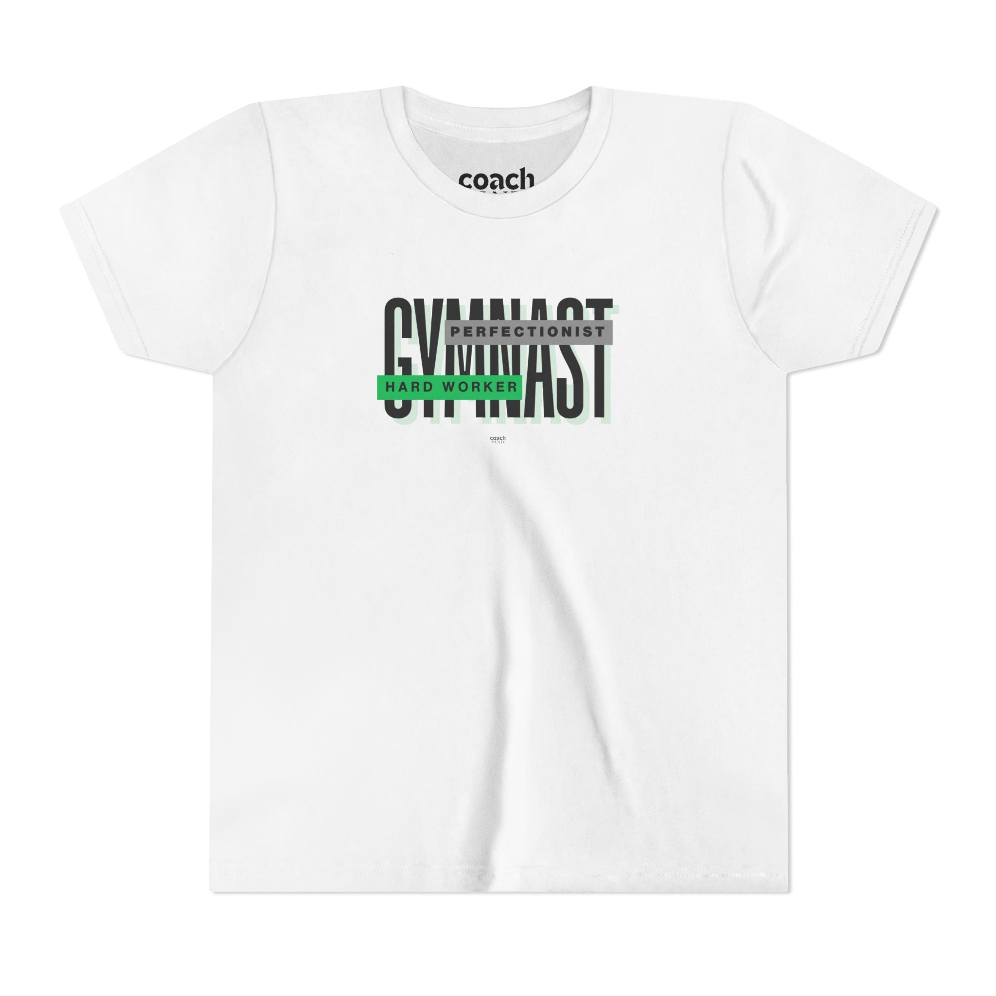 Gymnast Hard Worker Tshirt - Green/Black (Youth)