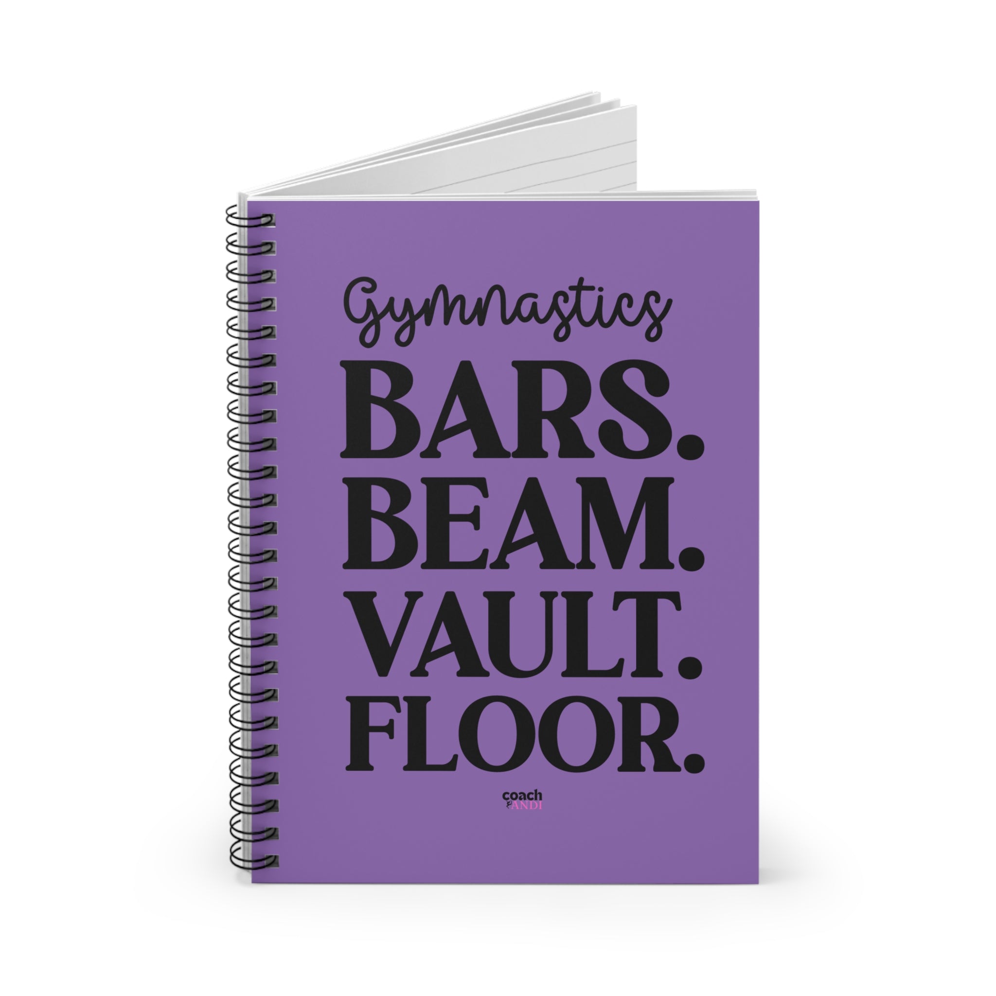 Gymnastics Events-Purple (Spiral Notebook - Ruled Line)