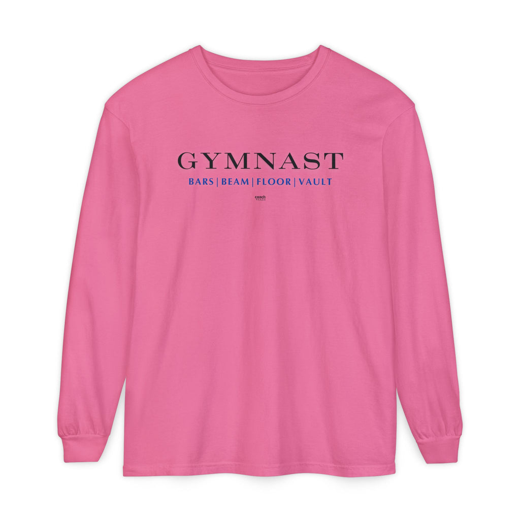 GYMNAST (Bars Beam Floor Vault) Long Sleeve Shirt - Blue (Adult )