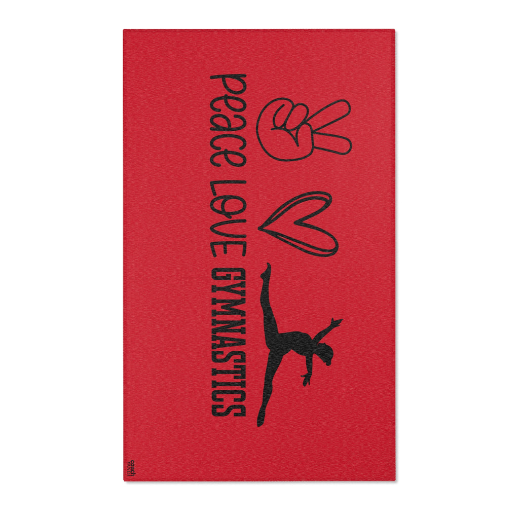 Peace, Love, Gymnastics-Red (Area Rugs)