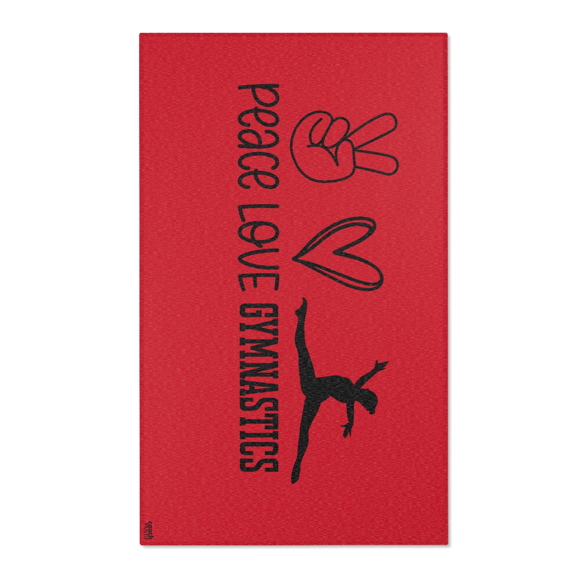 Peace, Love, Gymnastics-Red (Area Rugs)