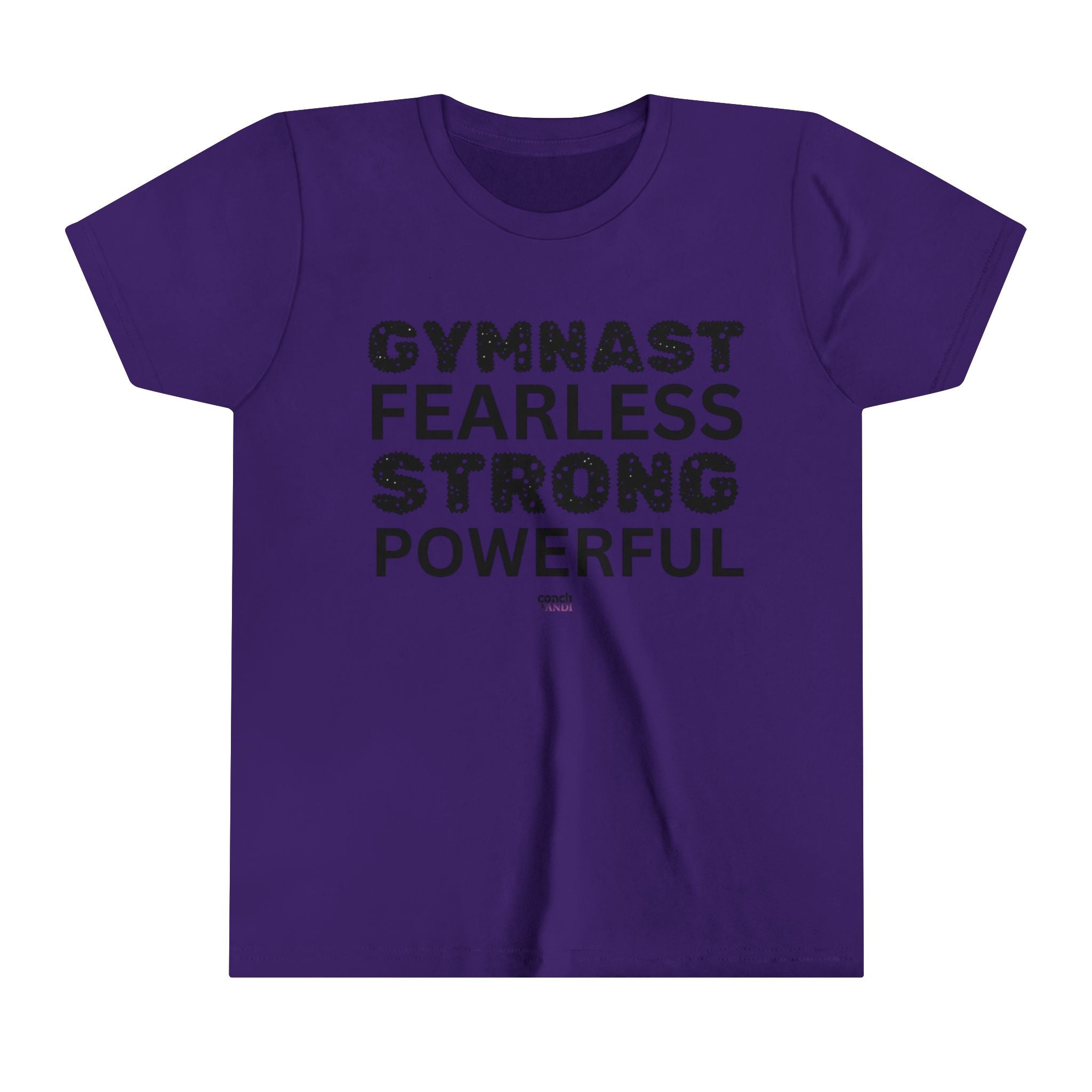 Fearless, Strong, Powerful Gymnast (Youth Short Sleeve Tee)