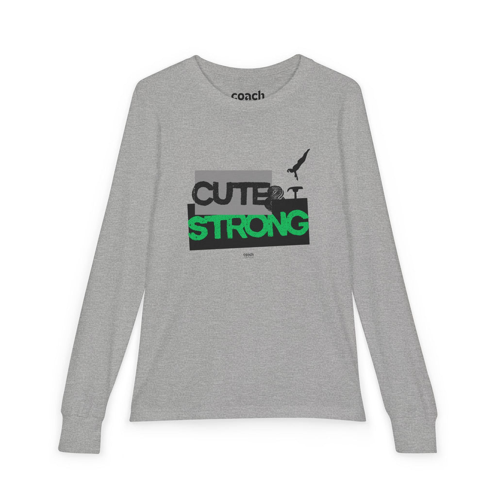 Cute & Strong Long Sleeve Shirt - Green/Black (Youth)