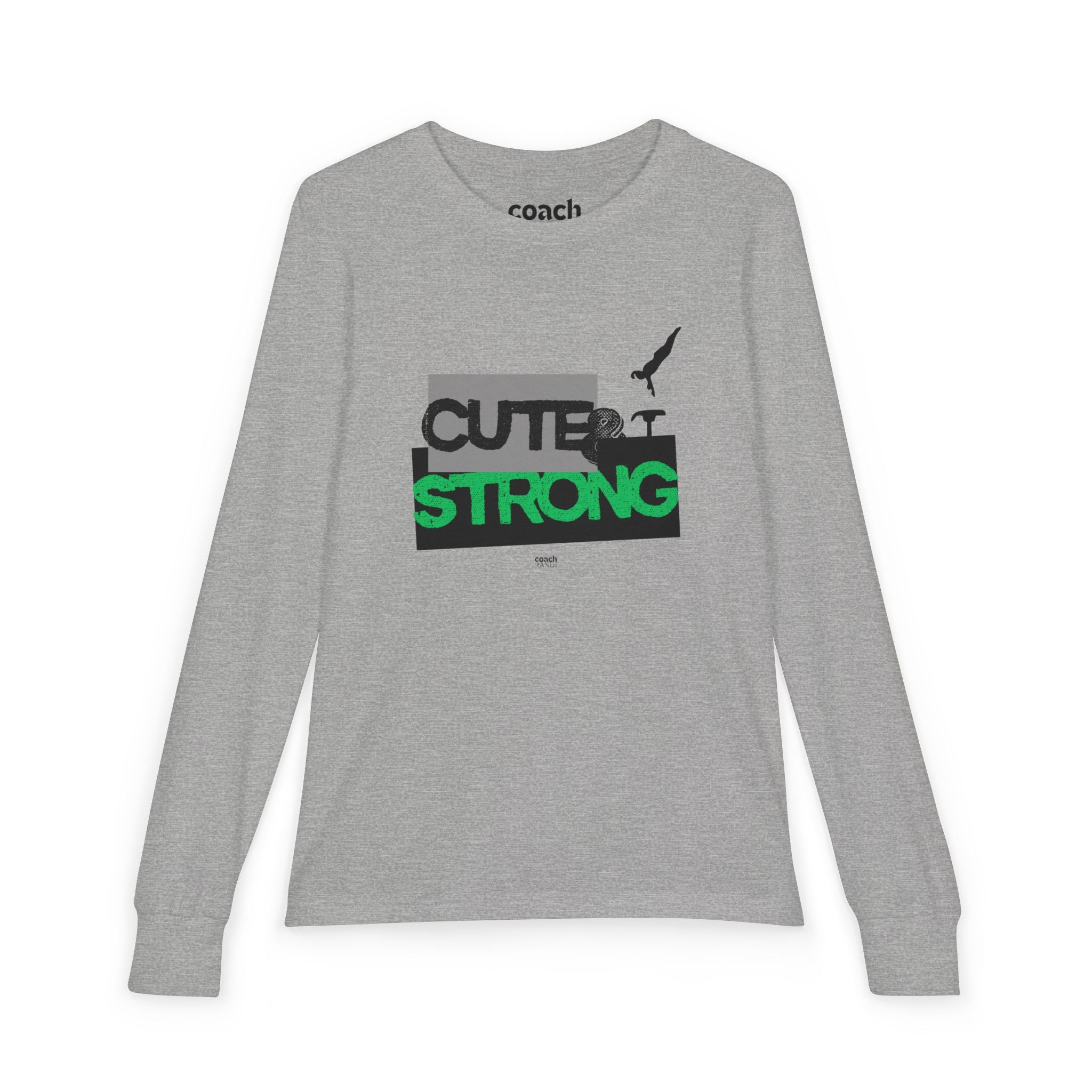 Cute & Strong Long Sleeve Shirt - Green/Black (Youth)