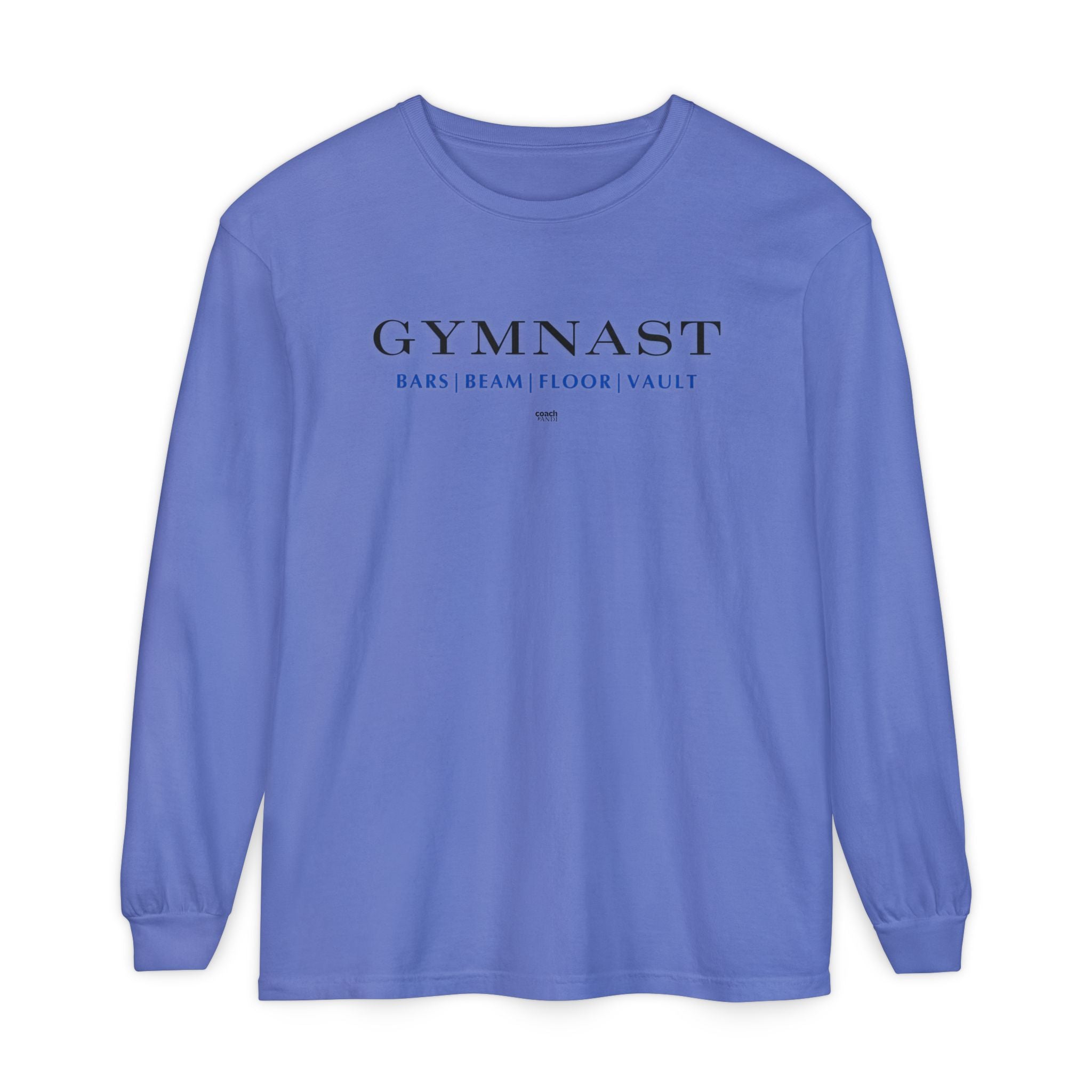 GYMNAST (Bars Beam Floor Vault) Long Sleeve Shirt - Blue (Adult )