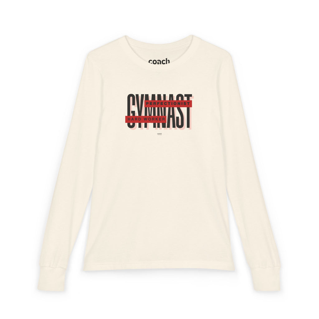 Gymnast Hard Worker Long Sleeve Shirt - Red (Youth)
