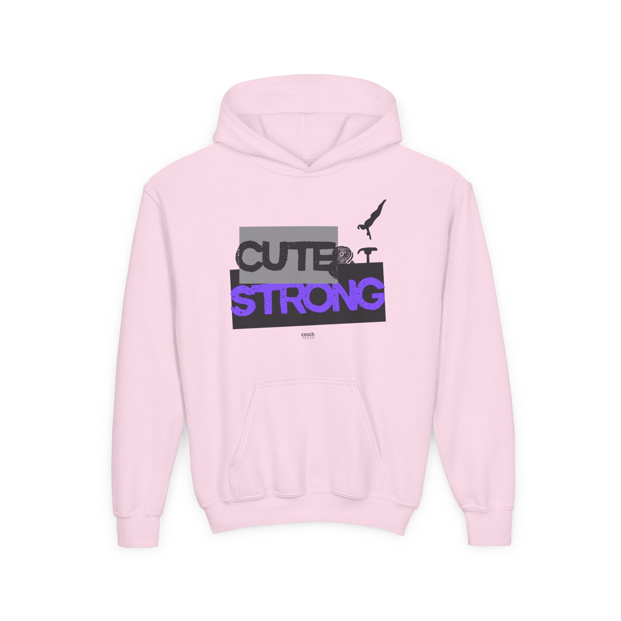 Cute & Strong Hoodie - Purple/Black (Youth)