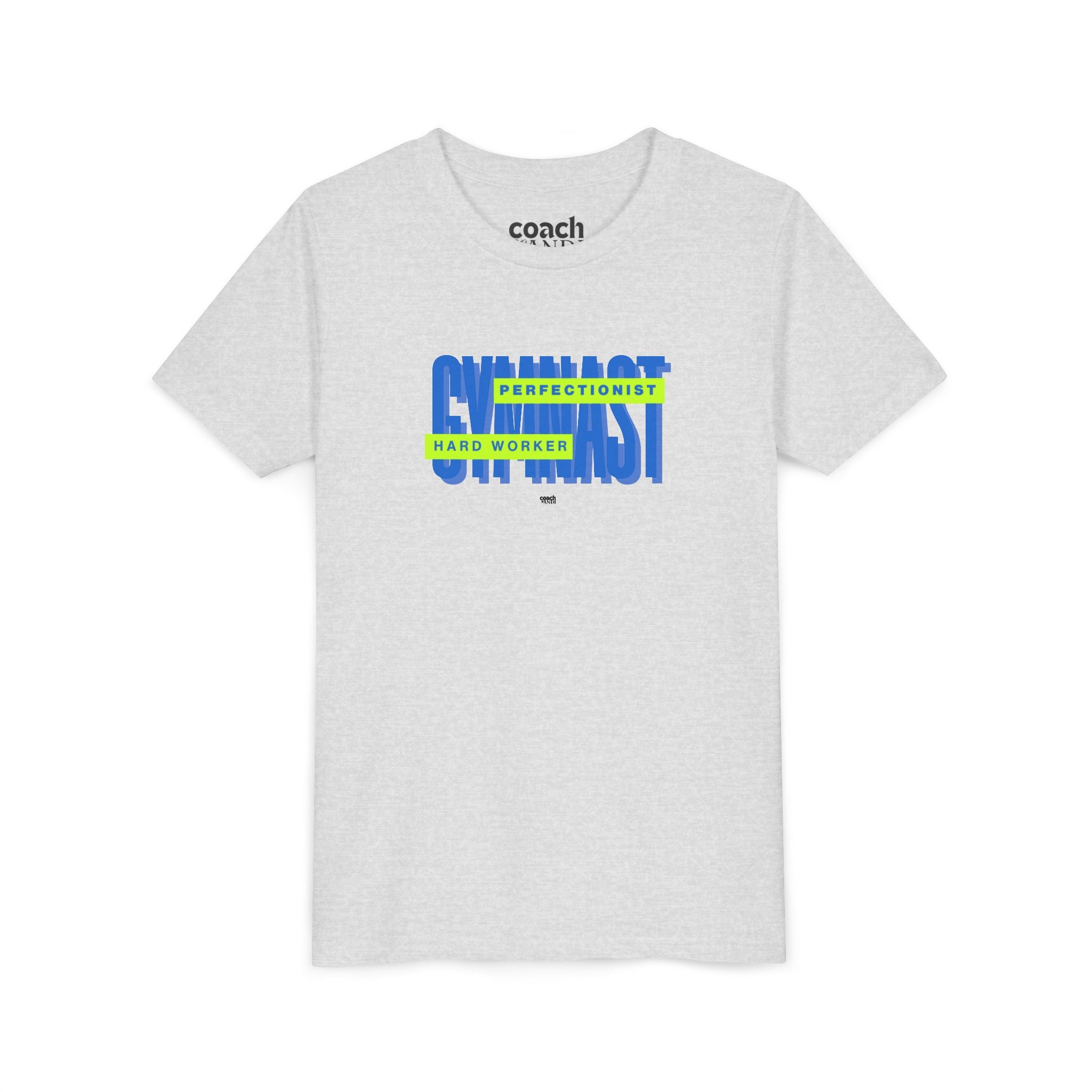 Gymnast Hard Worker Tshirt - Lime/Blue (Youth)