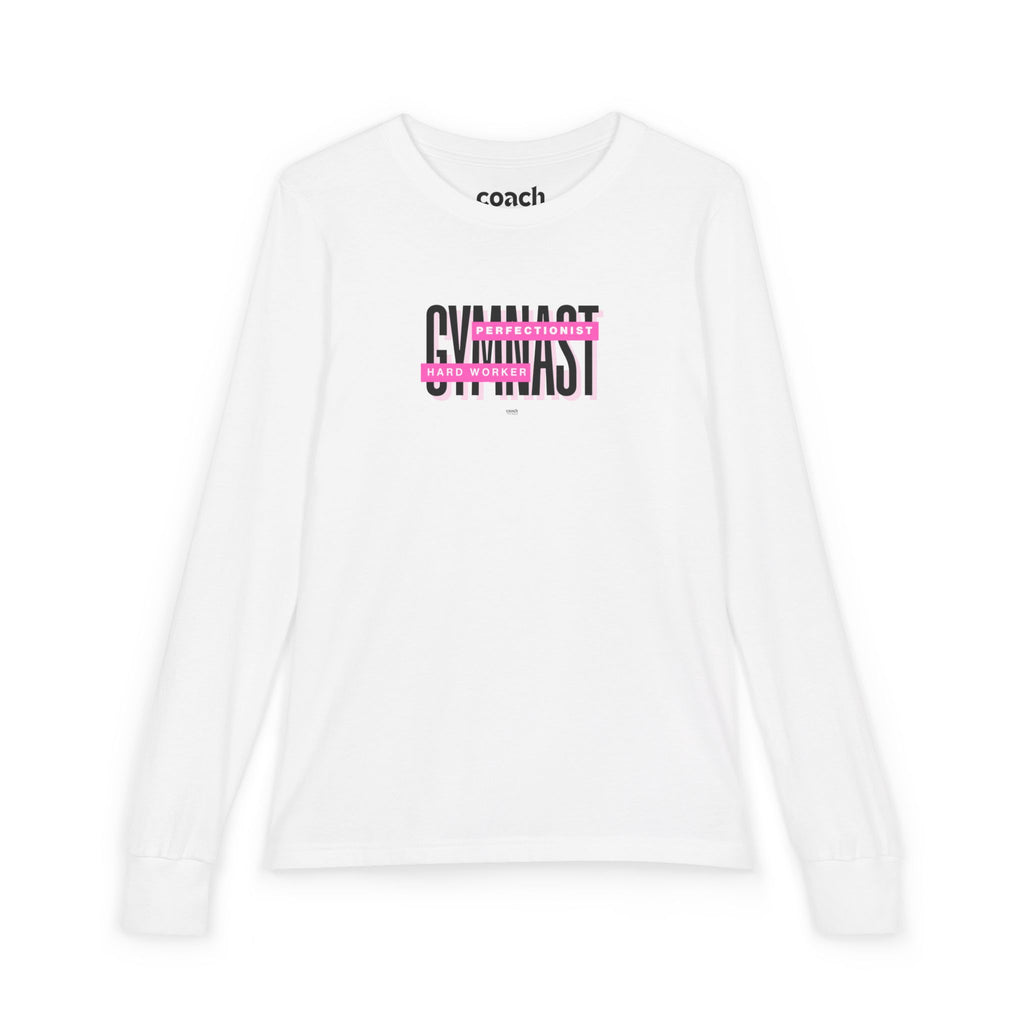 Gymnast Hard Worker Long Sleeve Shirt - Pink (Youth)