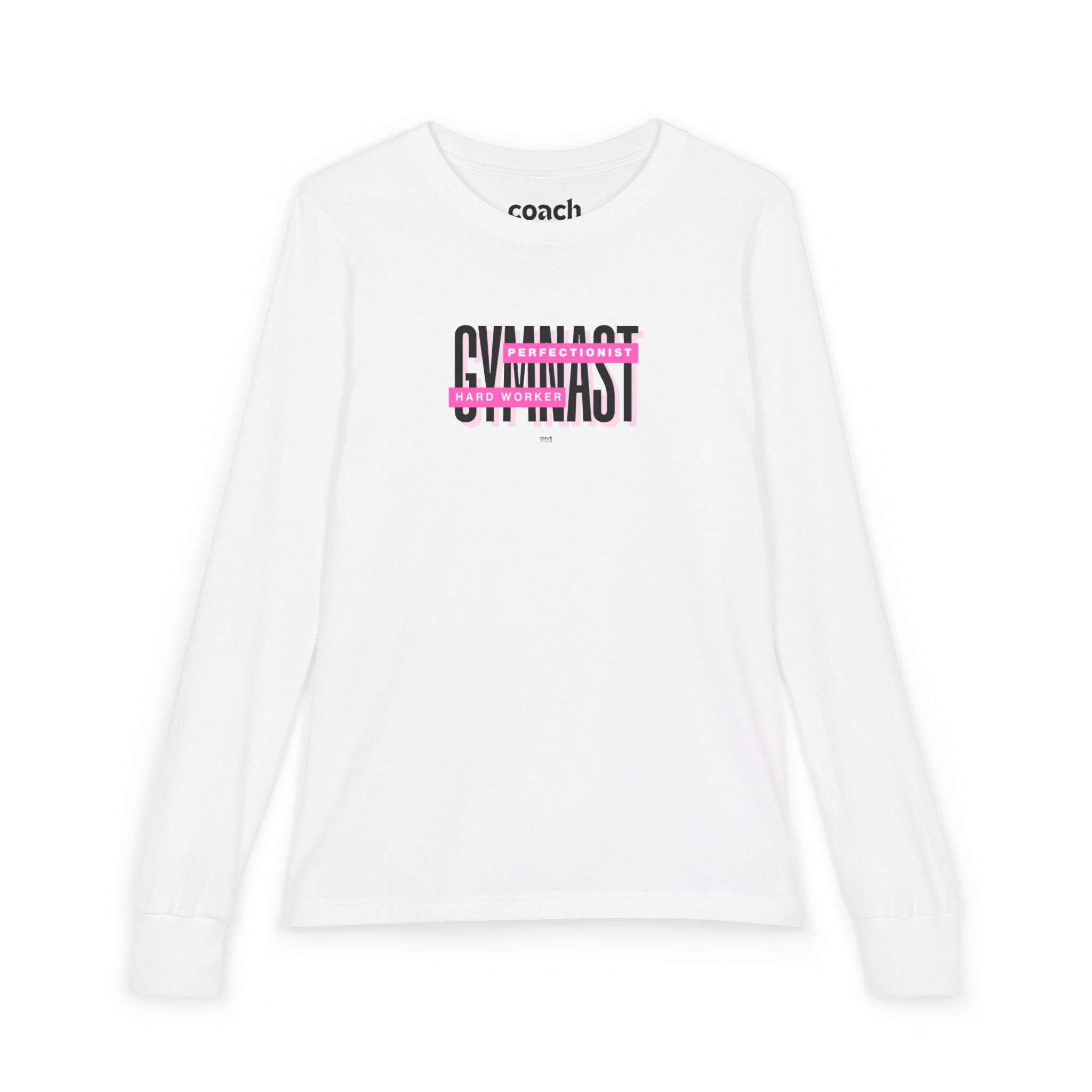 Gymnast Hard Worker Long Sleeve Shirt - Pink (Youth)