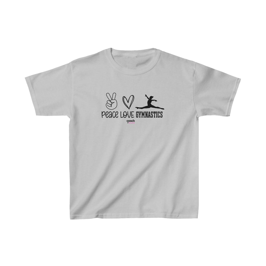 Peace, Love, Gymnastics (Kids Heavy Cotton™ Tee)