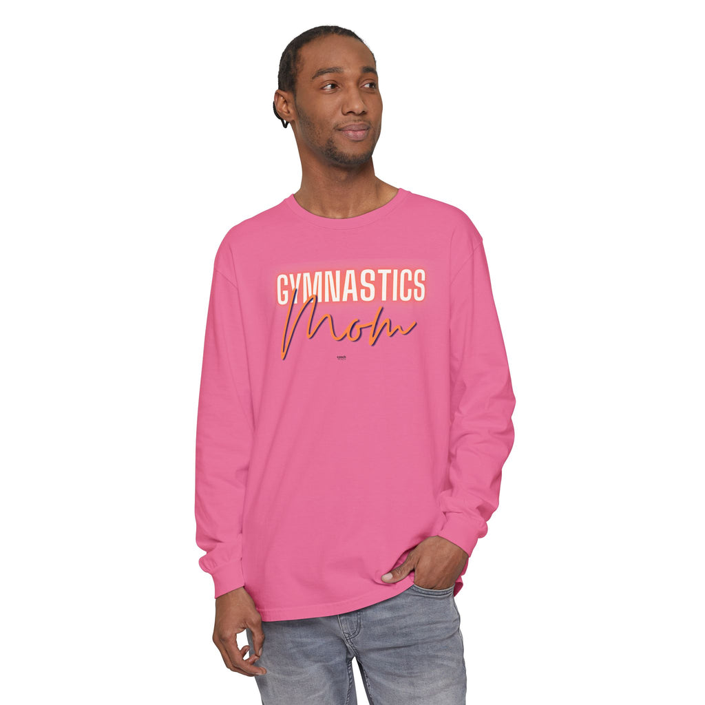 Glow Gym Mom Long Sleeve Shirt - Orange/Blue (Adult)