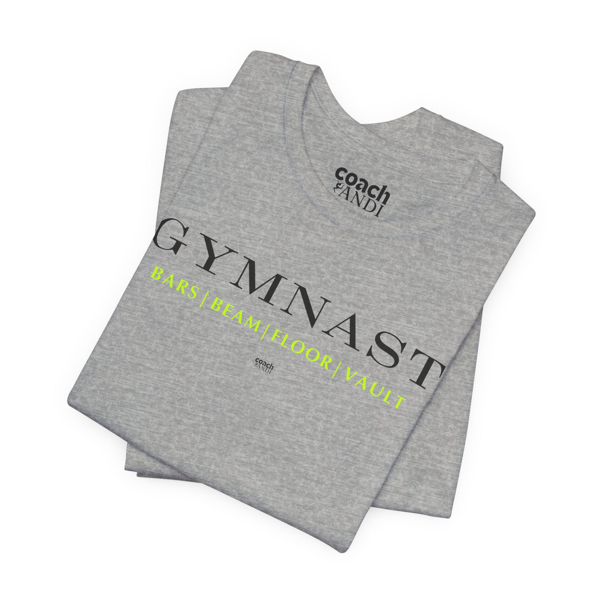 GYMNAST (Bars Beam Floor Vault) Tshirt - Lime (Adult)