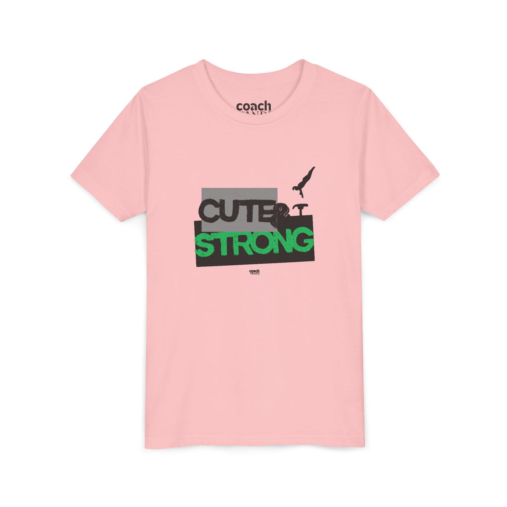 Cute & Strong Youth Short Sleeve Tee - Green/Black