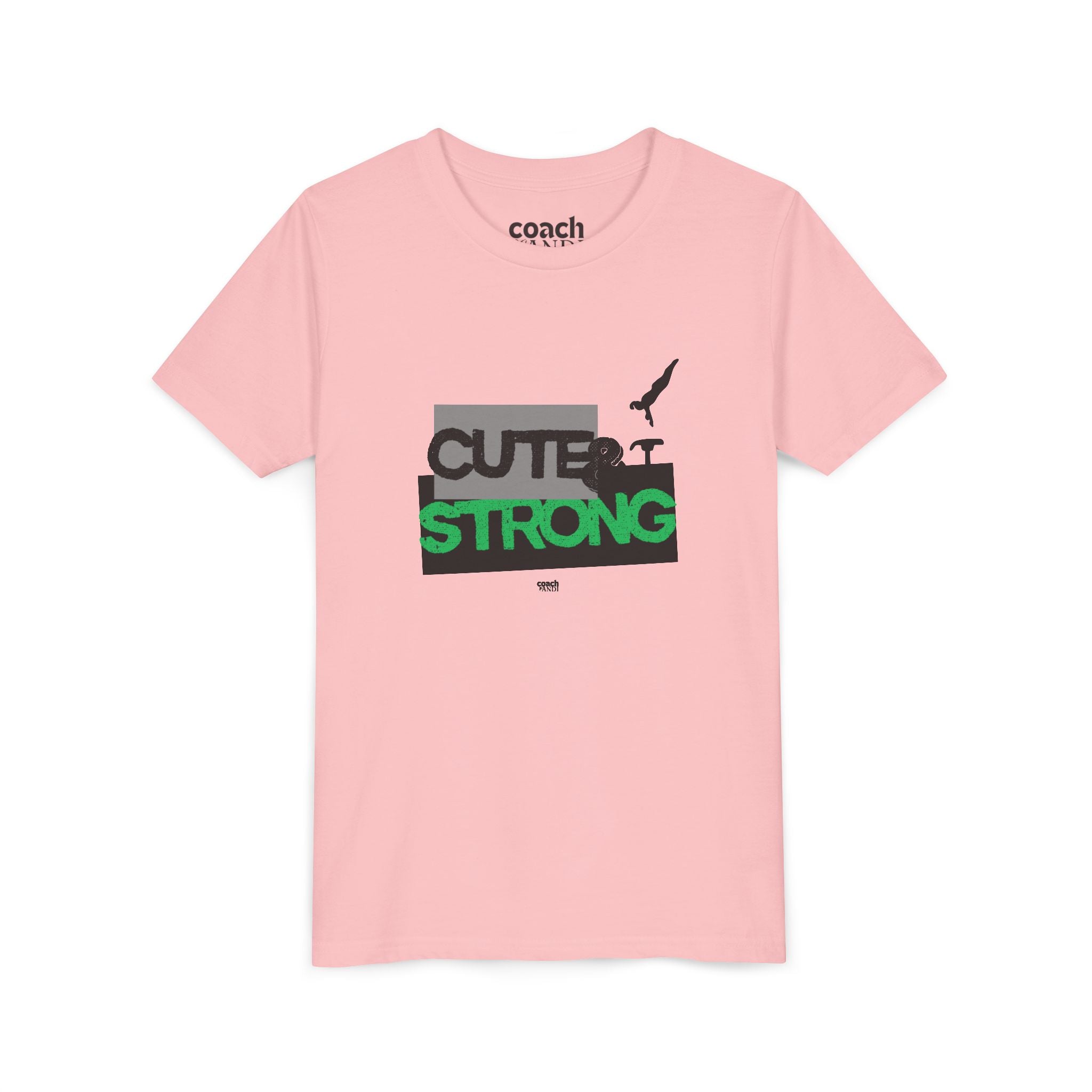 Cute & Strong Youth Short Sleeve Tee - Green/Black
