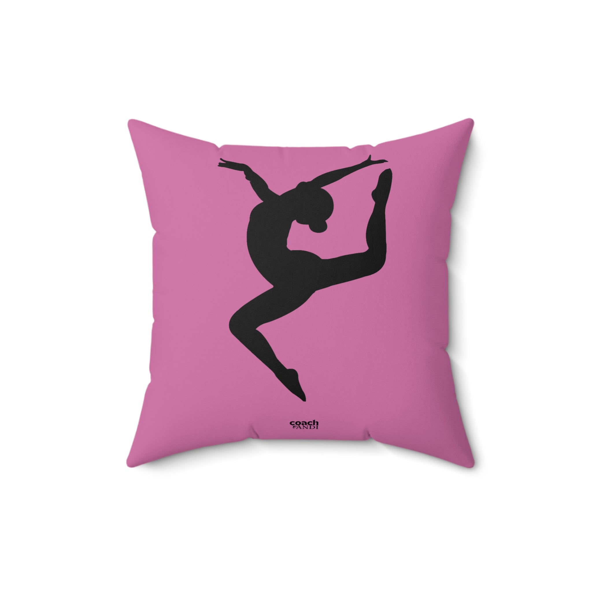 Always Be A Gymnast-Pink (Spun Polyester Square Pillow)