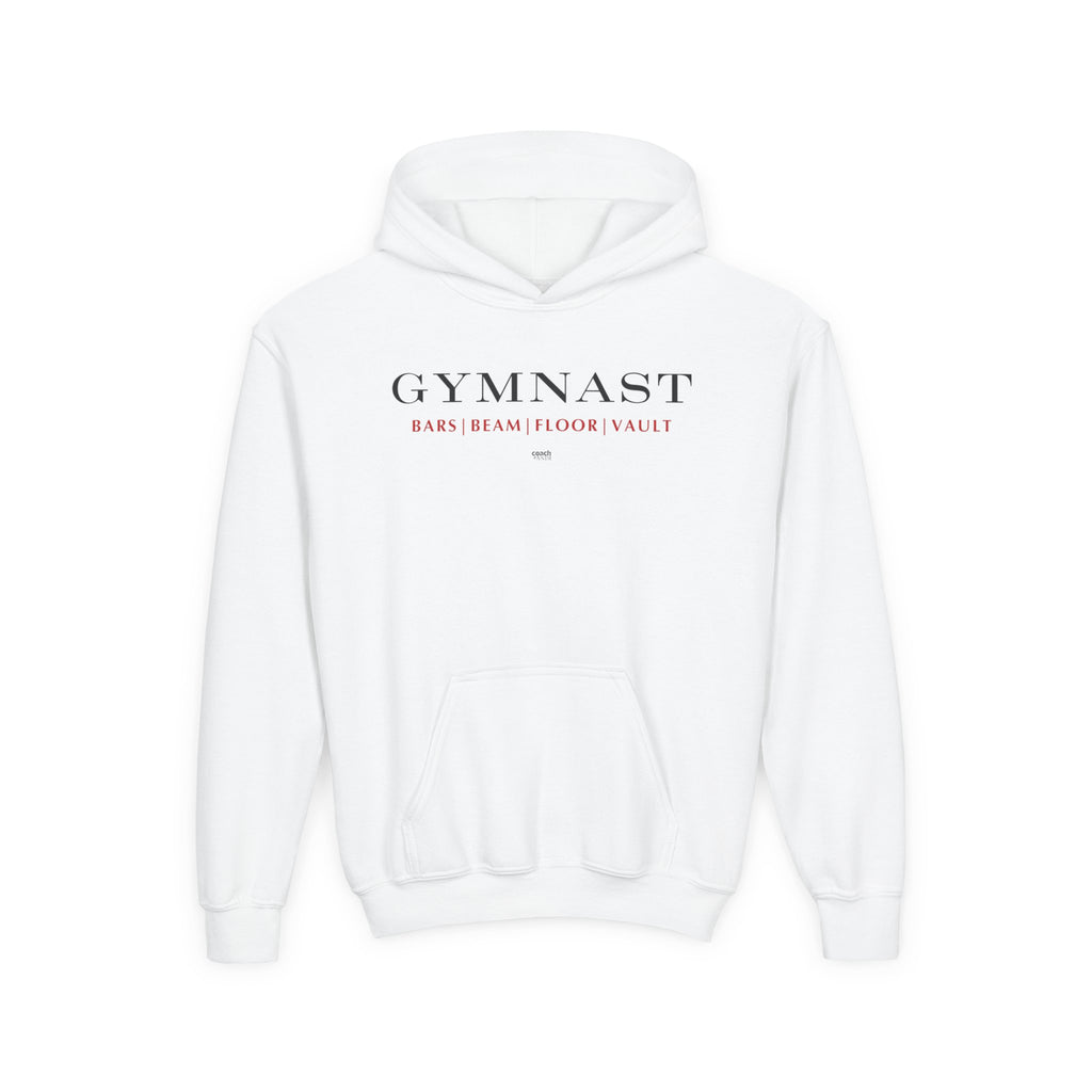 GYMNAST (Bars Beam Floor Vault) Hoodie - Red (Youth)