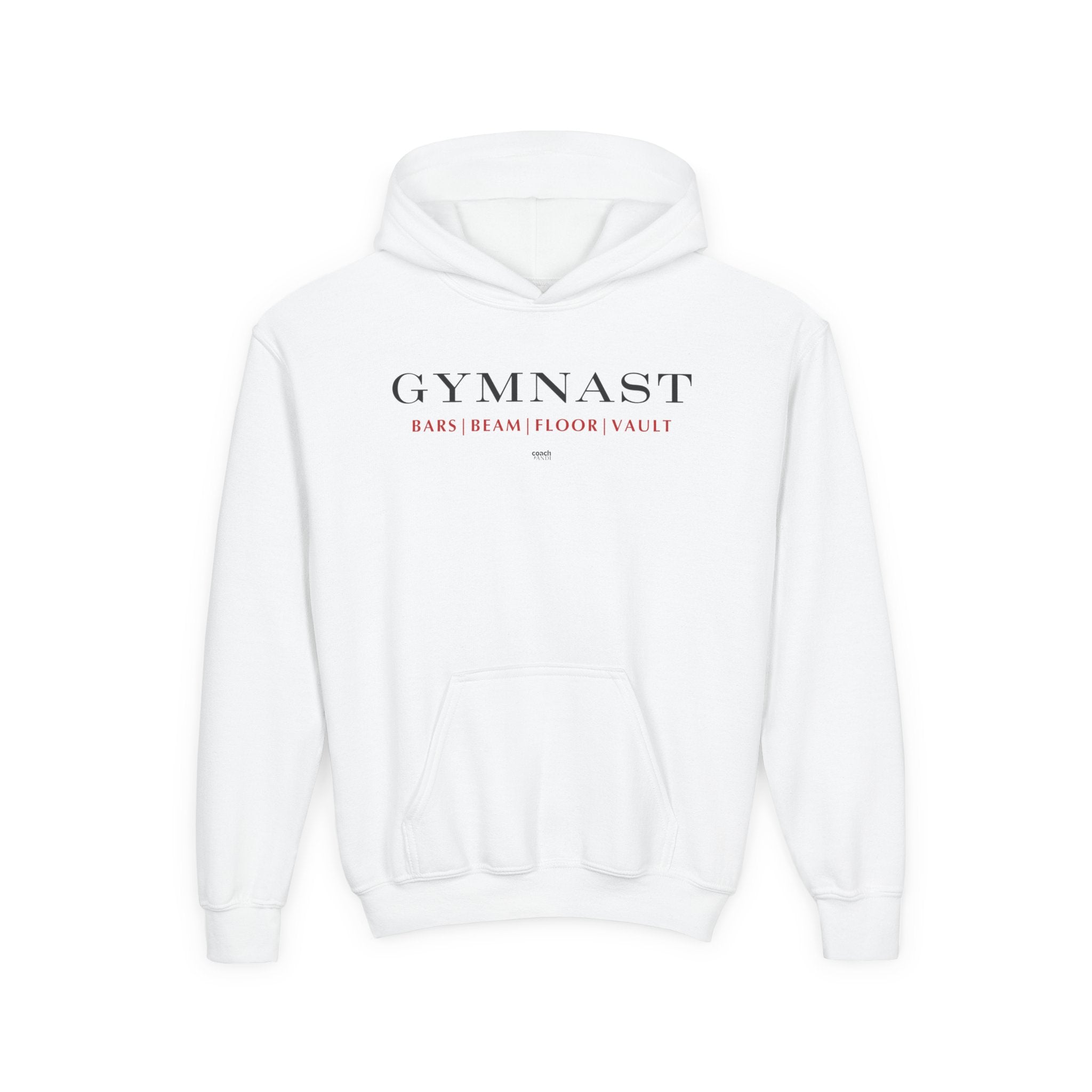 GYMNAST (Bars Beam Floor Vault) Hoodie - Red (Youth)