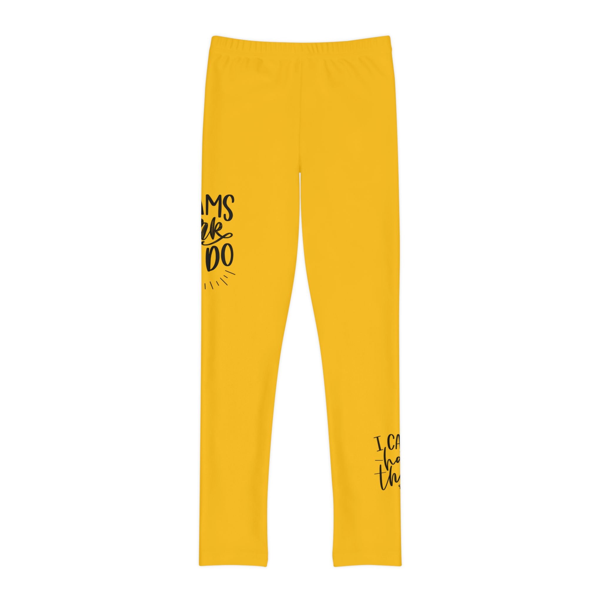 Dreams Dont Work Hard, You Do - Yellow (Youth Full-Length Leggings (AOP)