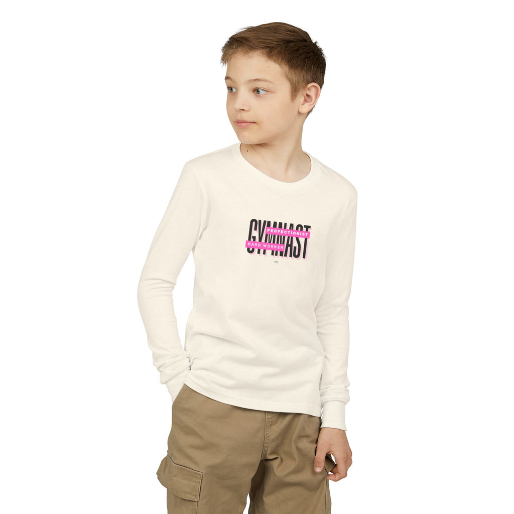 Gymnast Hard Worker Long Sleeve Shirt - Pink (Youth)
