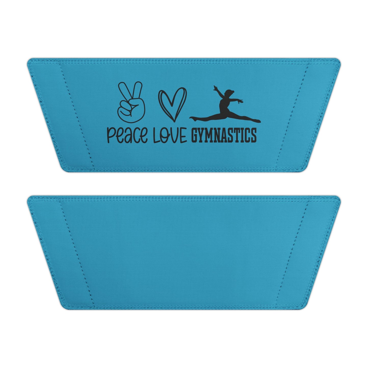 Peace, Love, Gymnastics- Turquoise (Youth Removable-Strap Sandals)