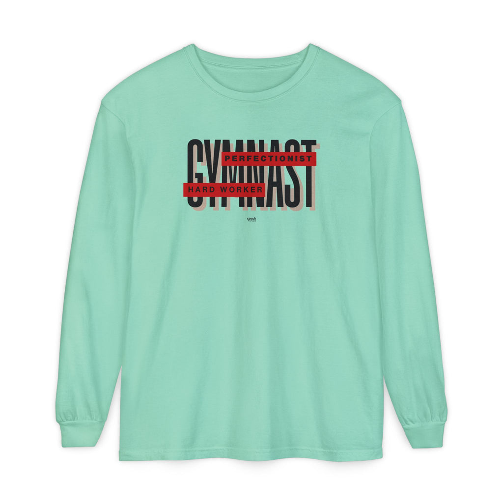 Gymnast Hard Worker Long Sleeve Shirt - Red (Adult)