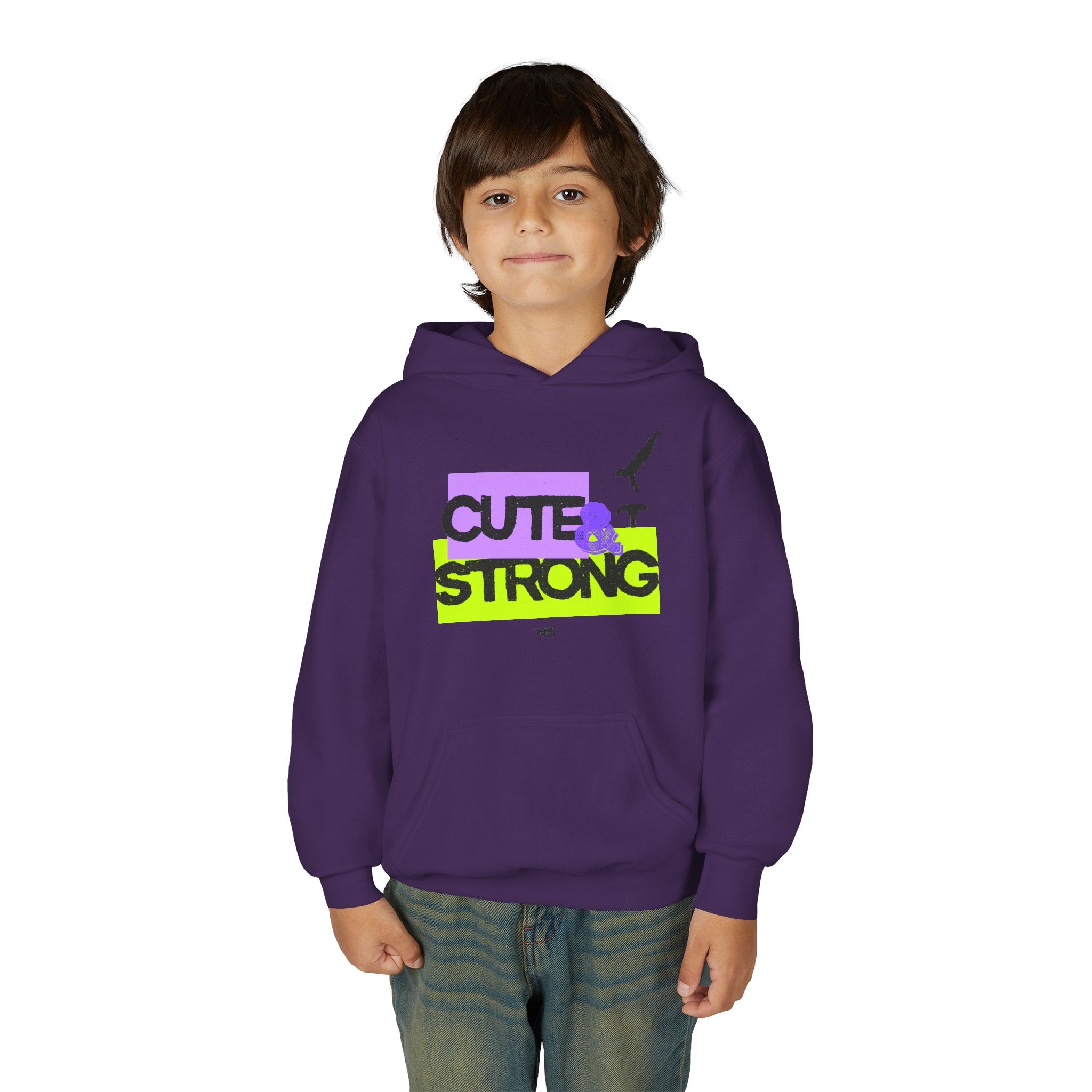 Cute & Strong Hoodie - Lavender/Lime (Youth)