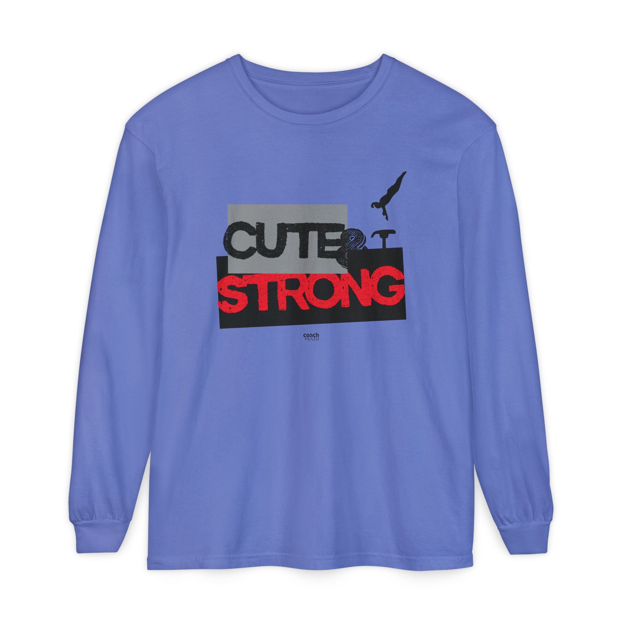 Cute & Strong - Red/Black (Adult Long Sleeve Shirt)