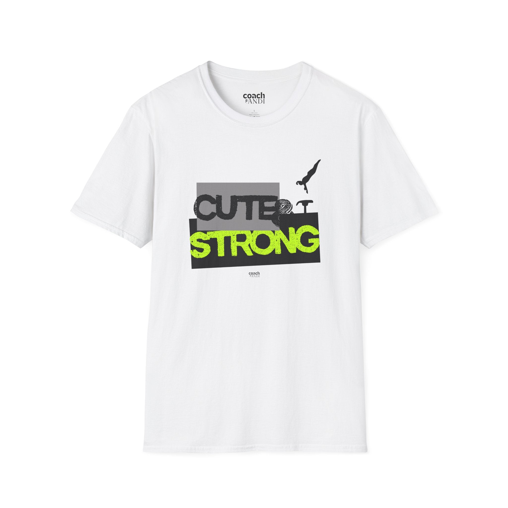 Cute & Strong Tshirt - Lime/Black (Adult)