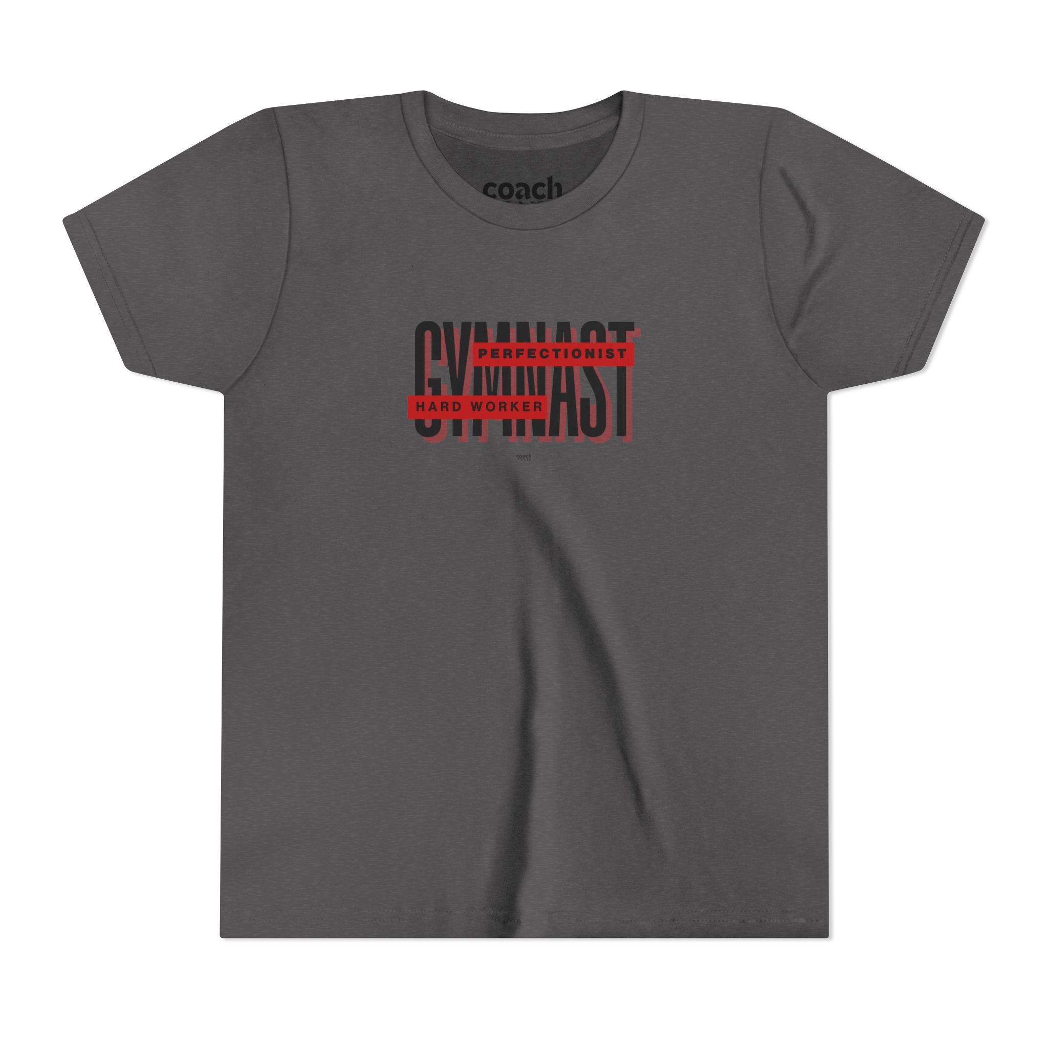 Gymnast Hard Worker Tshirt - Red/Black (Youth)