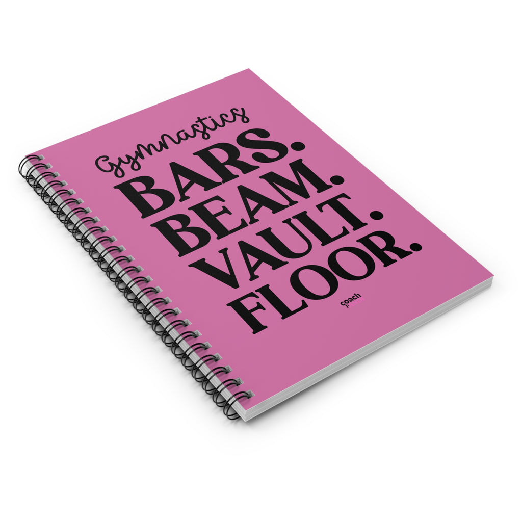 Gymnastics Events-Pink (Spiral Notebook - Ruled Line)