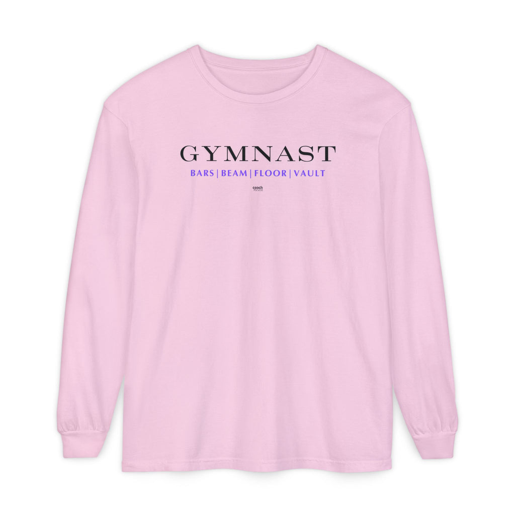 GYMNAST (Bars Beam Floor Vault) Long Sleeve Shirt - Purple (Adult)